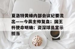 开云服务平台夏洛特黄蜂内部会议纪要流出——今晨主帅复盘；国王杯使命明确；资深球员宣示担当的简单介绍